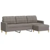 Vidaxl Trosed s stolčkom za noge taupe 210 cm blago