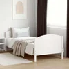 Vidaxl Posteljni okvir brez vzmetnice bel 90x190 cm trdna borovina