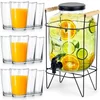 shumee Kozarec za pitje s pipo in stojalom, črn, 5,5 l + 12 kozarcev, 200 ml