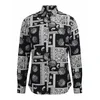 Radwa Srajca Mens Viscose multicolor pattern shirt pegasto črna