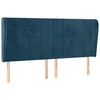 Vidaxl Vzglavje z ušesi temno modra 163x23x118/128 cm žamet