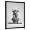 Plakat krava vadi jogo na podlogi - 30x45 black