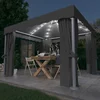 Sjenica sa zastorima i LED svjetlosnim trakama 3 x 3 m antracit