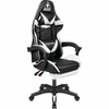 KRUGER&MATZ oblazinjeni igralni računalniški stol z oporo za noge Warrior GX-150 (KM0790-BW), črn-bel