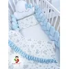 Bubamara037 Pletenica za krevetac, Trostruka, 120 cm, Plava