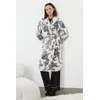 Trendyol Multi-Colored Belted Animal Pattern Fleece Winter Knitted Dressing Gown