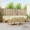 Set vanjskih sofa s jastukom 6 pcs Bijela i krem Poliester