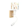 Brilagi - LED Flex lampa BOBO WOOD 1xE27/25W/230V + LED/3W hrast/bela/sa životinjskim motivima