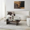 HANAH HOME Sto za dnevnu sobu Saga Rectangle Walnut Transparent