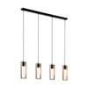 EGLO Viseća lampa LITTLETON 4xE27 116 cm crna/drvo 49475