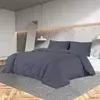 Set posteljine za poplun antracit 140x200 cm lagana mikrovlakna