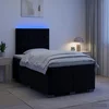 vidaXL Postelja boxspring z vzmetnico Črna 120 x 190 cm Žamet