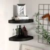 shumee vidaXL Kotne stenske police, 2 kosa, črne, 25 x 25 x 3,8 cm, MDF
