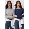 Trendyol Milla ženska bluza Twoaw25Bz00062, Siva Melanž-Plava