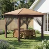 Gazebo s 4 bočne strane 2,6 x 2,6 m Bež i smeđa