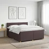 Vidaxl Postelja boxspring z vzmetnico Temno rjava 200 x 200 cm Blago