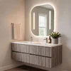 Skye Decor Set kupatilskog ormarića sa umivaonikom i ogledalom, 2 dela, Bež