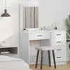 VIDAXL toaletna miza (kompozitni les, 50x41x135cm, ogledalo), bela