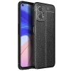 Eleganten gel ovitek Elite Guard z usnjeno teksturo in zaščito robov za Realme 9 5G/9 Pro - obsidian black