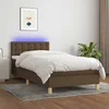Den Box spring postelja z vzmetnico LED temno rjava 90x190 c
