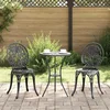 Bistro set za vrt 3 pcs Crna Aluminij