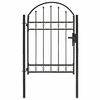 Vrata za ogradu ASSEN s lučnim vrhom čelik 102x125 cm crna