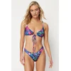 Trendyol Floral Patterned V-Cut Brazilian Bikini Bottom