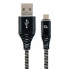GEMBIRD Micro-USB kabl/ pleteni/ CC-USB2B-AMmBM-1M-BW/ 1m/ crna/bela