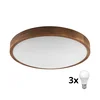 Brilagi - LED plafonsko svetlo CARVALHO SLIM 3xE27/60W/230V hrast-trešnja prečnik 47 cm