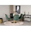 Venture Design Jedilna miza in stol Estelle, miza 106x75 cm, stol 66x88,5x50 cm, temno siva zelena