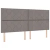 Vidaxl Postelja z vzmetnico z vzmetnico Taupe 200 x 200 cm blago