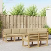 Set vanjskih sofa s jastukom 8 pcs Bijela i bež Poliester