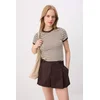 Trendyol Majica rjava/bela