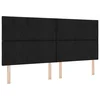 Vidaxl LED Box Spring Postelja z vzglavjem Črna 200 x 200 cm blago