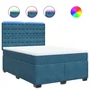 Vidaxl Box spring postelja z vzmetnico modra 140x190 cm žamet