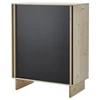 GLAMBERGET Garderober i 3 kliznih vrata, borovina/crna, 117x63x150 cm