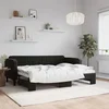 Dnevni krevet na razvlačenje crni 80 x 200 cm baršunasti