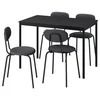SANDSBERG Sto i 4 stolice, crna crna/Remmarn antracit boja antracita, 110x67 cm