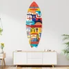 WallXpert dekorativna daska za surf od pleksiglasa Mvsf06L, šarena ilustracija sa simbolima Australije, 50 x 100 cm