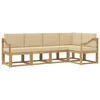 Set vanjskih sofa s jastukom 5 pcs Bijela i bež