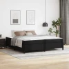 Vidaxl Posteljni okvir z vzmetnico Črna 200 x 200 cm Umetna koža