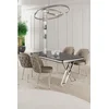 Hanah Home Set Trpezarijski sto i 4 stolice Rigel, Bež-beli