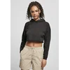 Womens Oversized Cropped Hoody Black