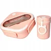 Škatla za malico 1300 ml + skodelica 330 ml ROZA (19*19*7 cm+12*7,5 cm)