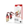 HAMA odsevni polnilni kabel, USB-A - Lightning, 1,5 m, najlon, rdeč