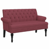 Klupa s naslonom boja vina 120 x 62 x 75,5 cm od tkanine