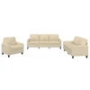 3-dijelni set sofa s jastucima krem od tkanine