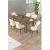 HANAH HOME Rasklopivi trpezarijski sto i stolice (7 delova) Uzi Baroque Cream