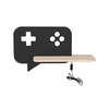Console Wall Lamp 5W Led Iq Kids With Cable, Switch And Plug Black