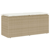 Vrtna klupa s jastukom bež 110x40x44 cm poliratan